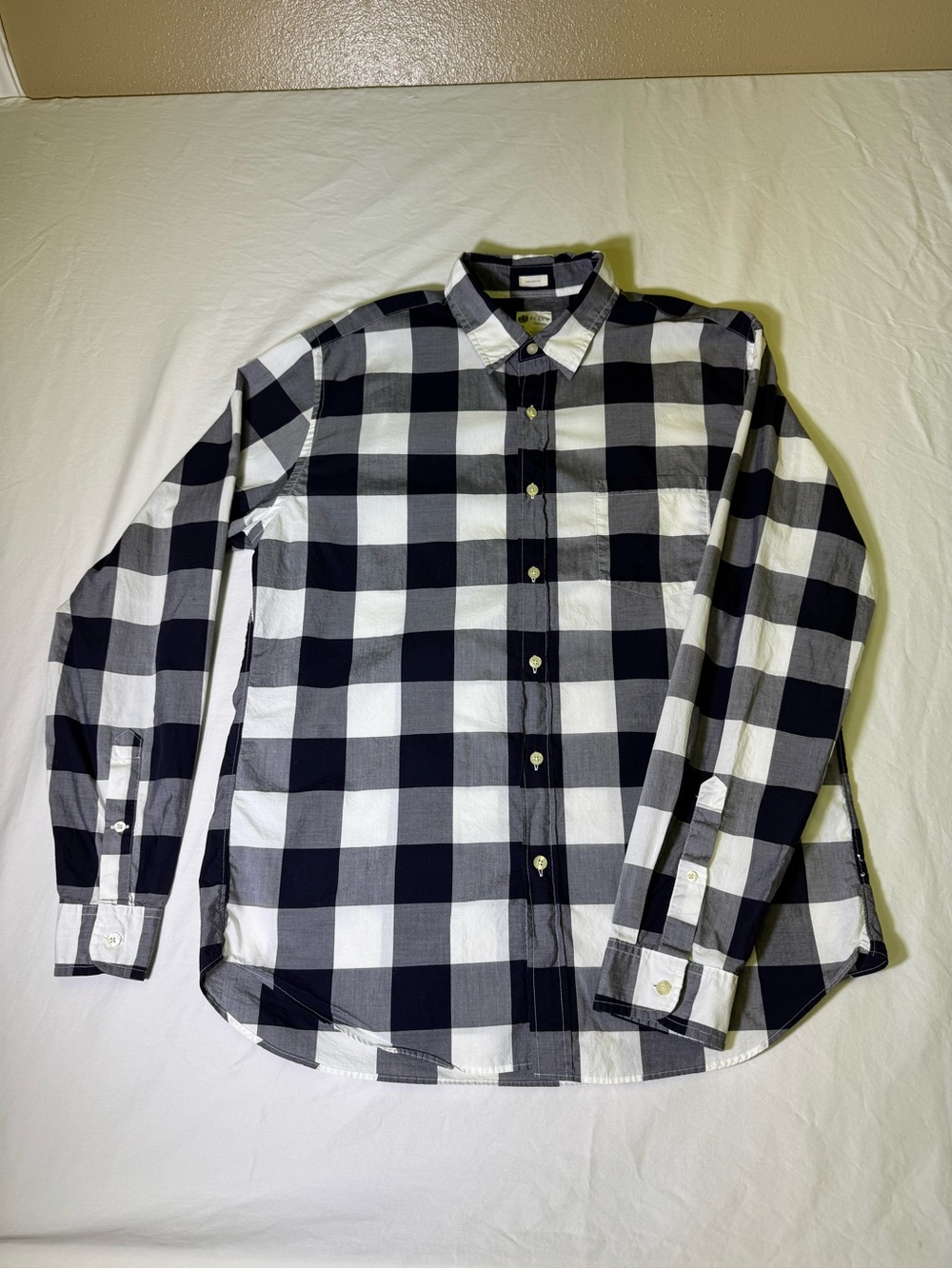 J.Crew Shirt Mens Large Tailored Fit Plaid Button Down Long Sleeve 100% Cotton